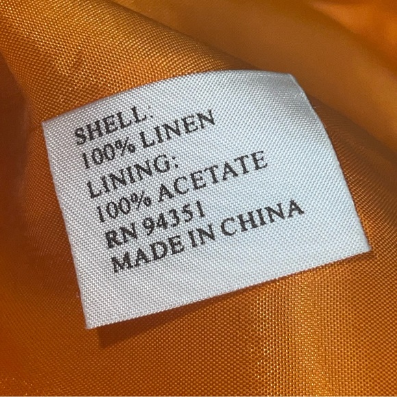 Vintage JADE Melody Tam Women’s Orange Linen Pants Embroidered Palm Tree Size 8 - Picture 5 of 13